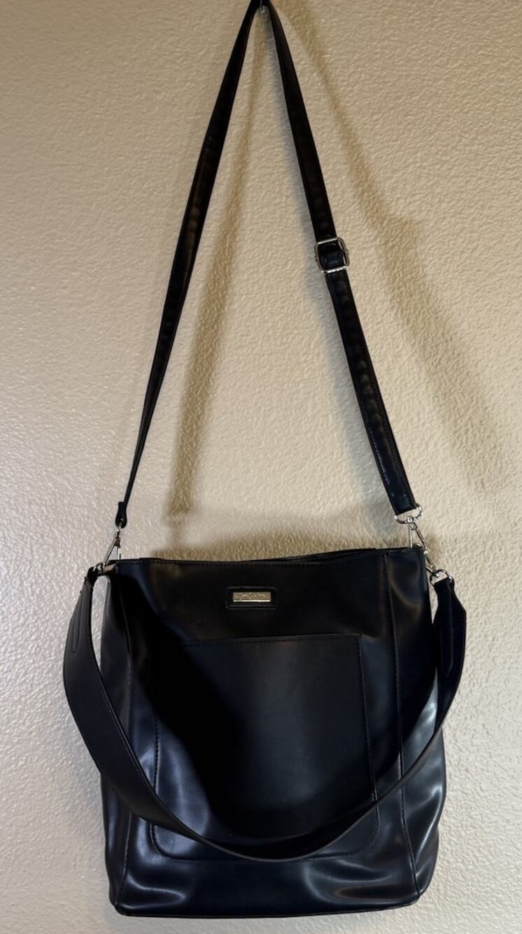 Yani J’ Adore Vegan Bucket Purse Midnight Dream Collection Tote Black Handbag